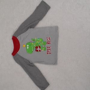 Holiday Time Kids Christmas Dinosaur Long Sleeve Tee Size 2T